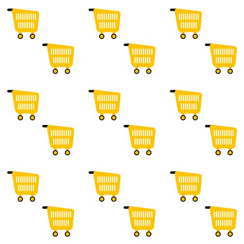 Pattern seamless background with pushcart vector image