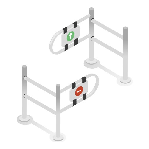 Turnstiles gate input metal stand checkpoint vector image