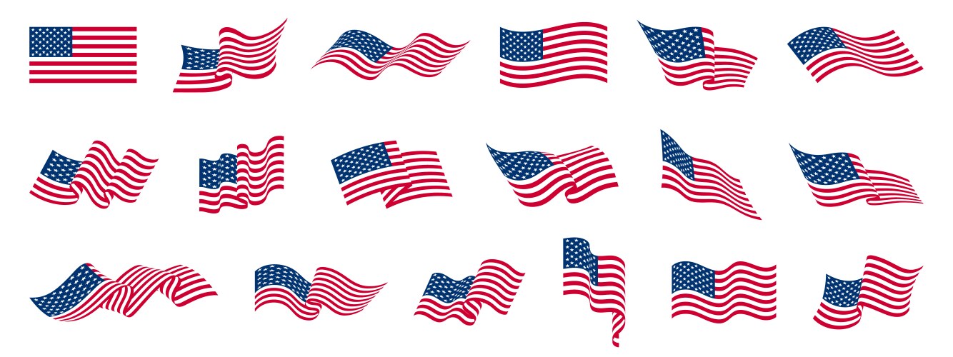 Waving American Flag Vector Images Graphics For Commercial Use