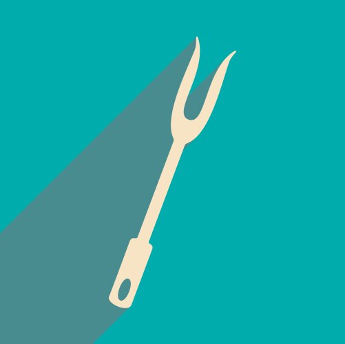 Flat with shadow icon and mobile application fork vector image