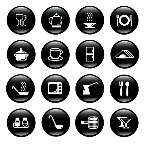 Kitchen Utensil Icons Royalty Free Vector Image