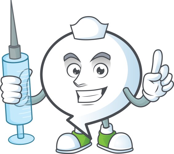 Nurse pattern circle bubble with character shape vector image