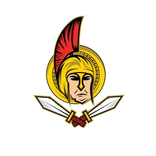 Spartan warrior with swords and shield Vector Image