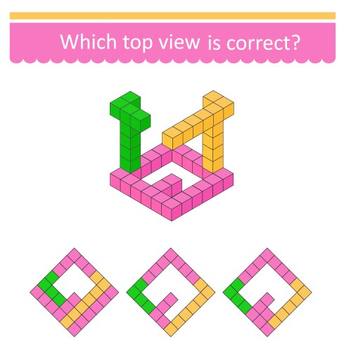 Cube Top View Puzzle - Logic Game vector image