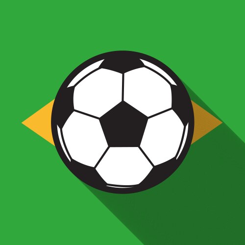 Football icon with brazil flag background Vector Image