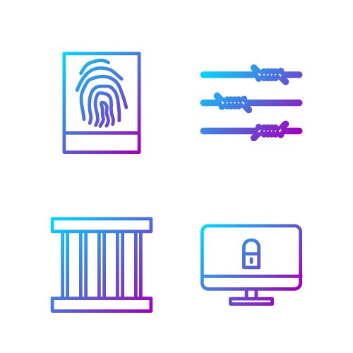 Set line lock on computer monitor prison window vector image