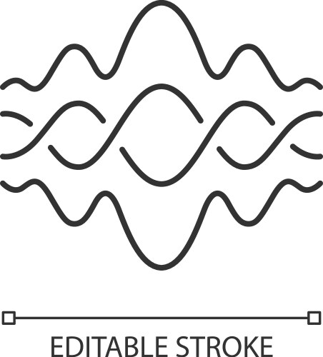 Abstract fluid overlapping waves linear icon thin vector image