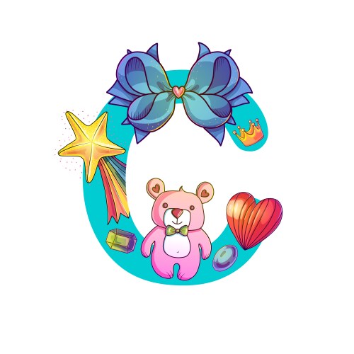 Cute magic letter m Royalty Free Vector Image - VectorStock