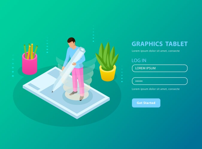 People and interfaces isometric composition vector image