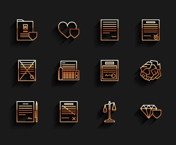 Set line contract with pen delete file document vector image