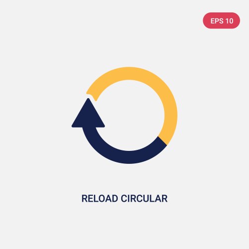 Two color reload circular arrow icon from vector image