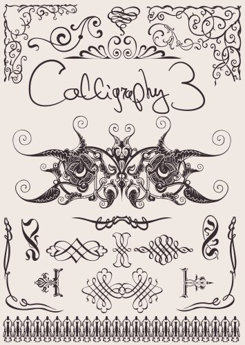 Calligraphic decorative elements Royalty Free Vector Image