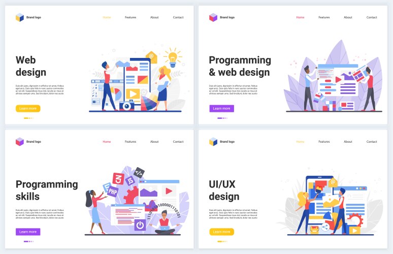Process Development Banner Photo App development process banner with small Vector Image
