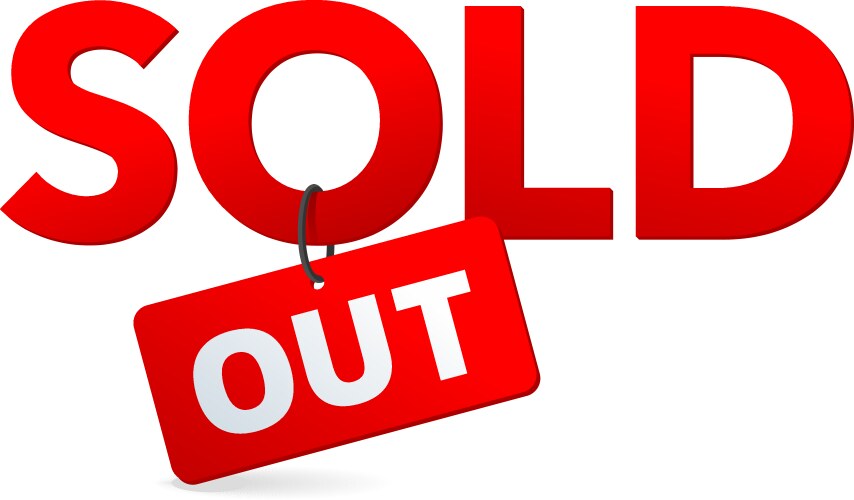 Sold out button rounded green sign Royalty Free Vector Image
