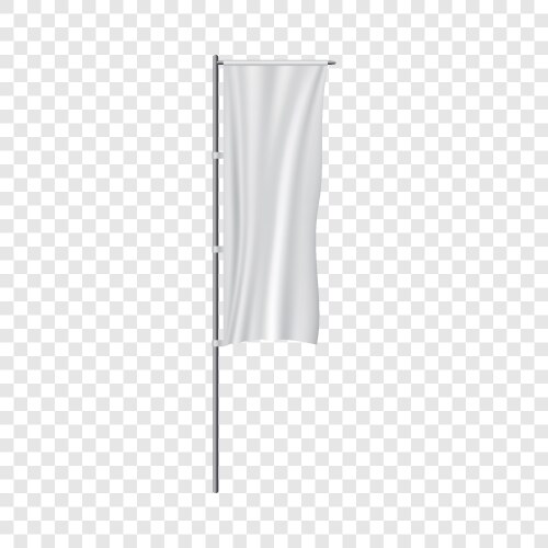 White Flag Mockup - Wind Scene Royalty Free Vector Image