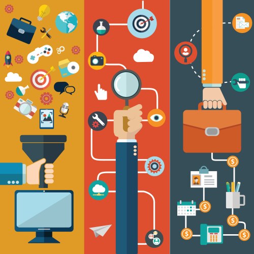 Set of flat design concepts for website layout vector image