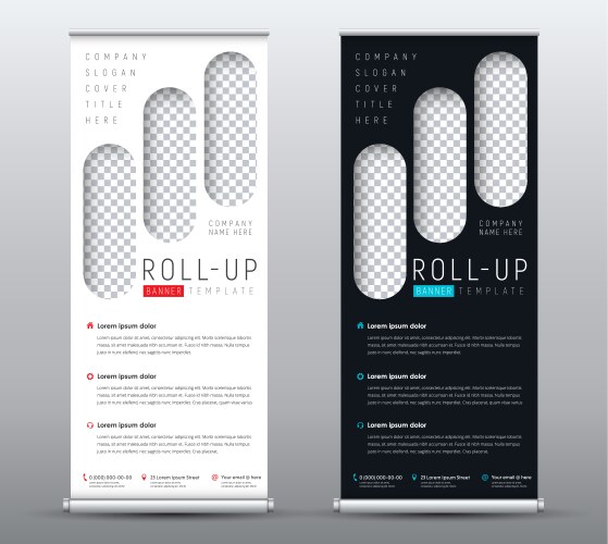 Construction roll up banner design template Vector Image