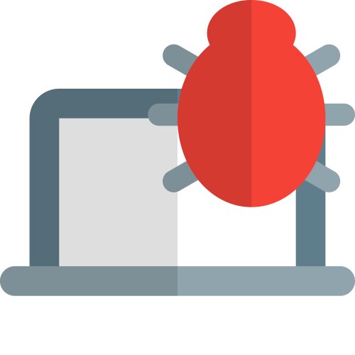 Coding error in a piece of software vector image