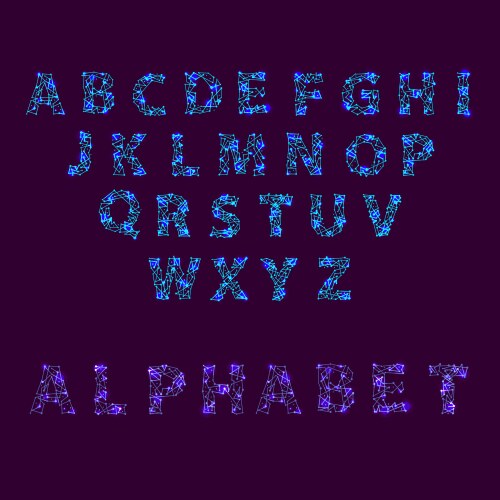 Font space alphabet typeface script with minimal vector image