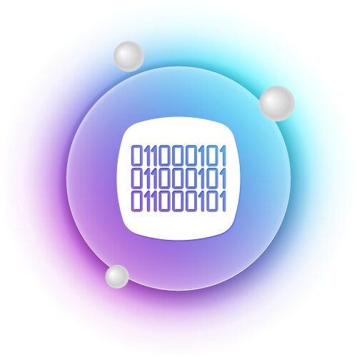 White binary code icon isolated vektorbild