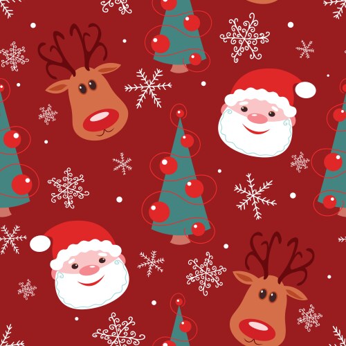 Christmas Reindeer Pattern Vector Image