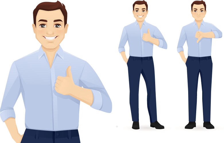 Man Gesturing Up and Down - Thumb Signals vector image