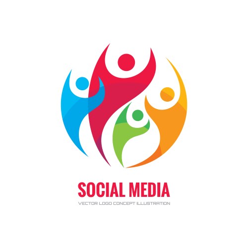 social media - logo template concept vector