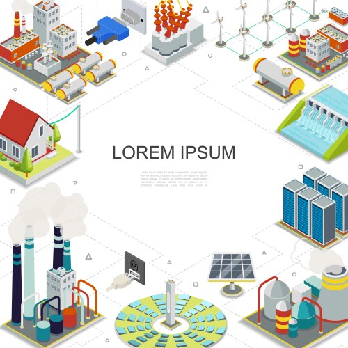Isometric Energy Supply Chain Royalty Free Vector Image