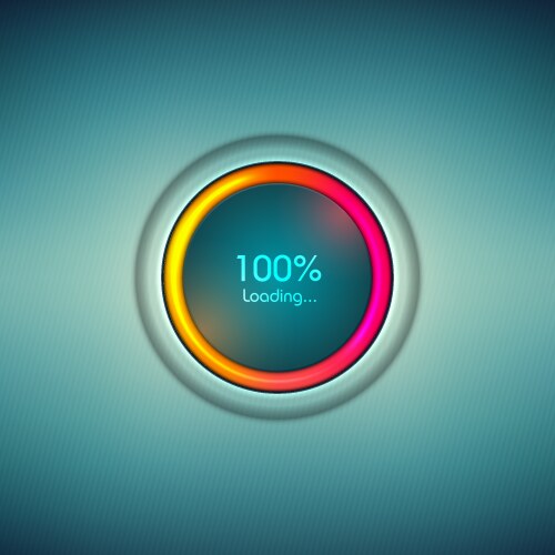 Progress loading icon with scale sign upload bar vector image