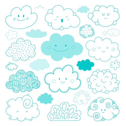 Cute clouds set Royalty Free Vector Image - VectorStock