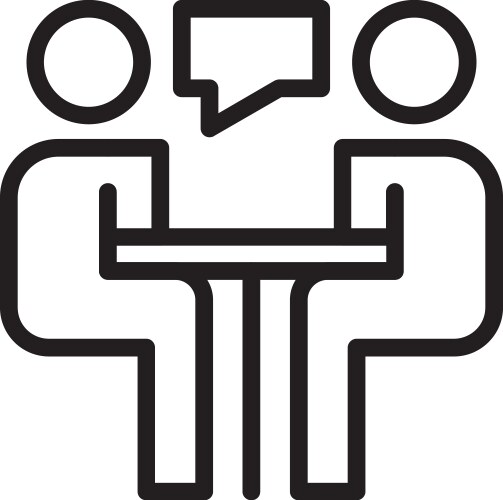 Interview linear style icon design vector image