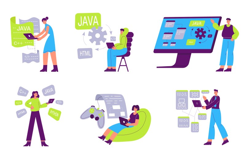 Software Developers & Programmers vector image