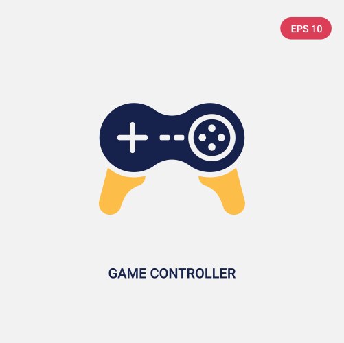 Two color game controller cross icon from vector image