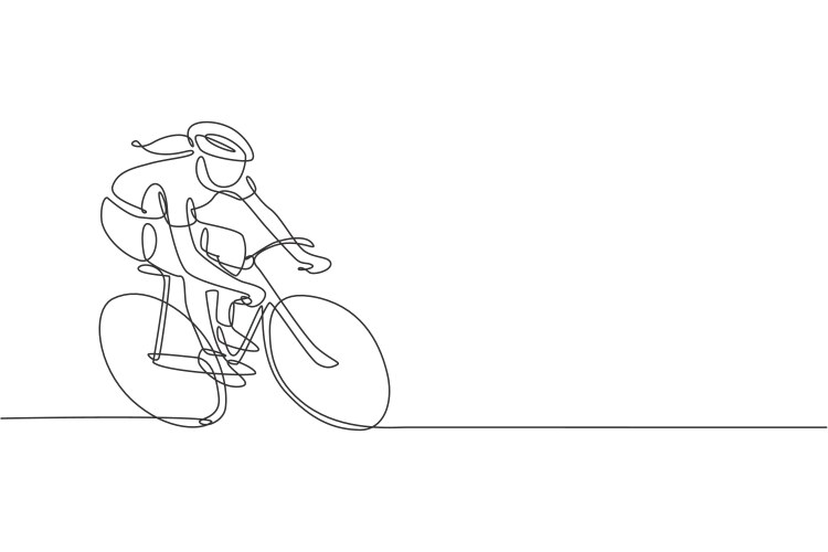 Dynamic Line Cycling Racer Vector Image