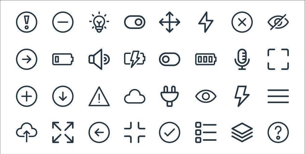 User interface line icons linear set quality vector image