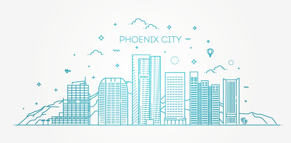 Phoenix Skyline Silhouette Vector Image