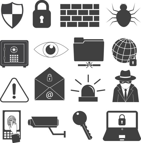 Security guard icon set Royalty Free Vector Image