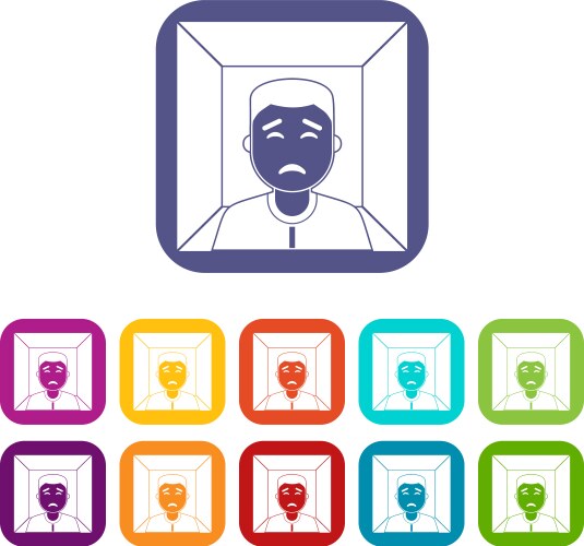 Man icons set flat vector image