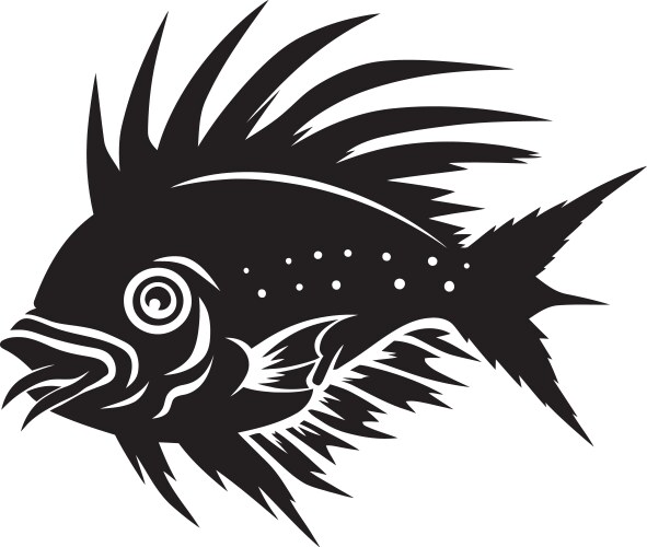 Phantom predator angular creature emblem sinister Vector Image