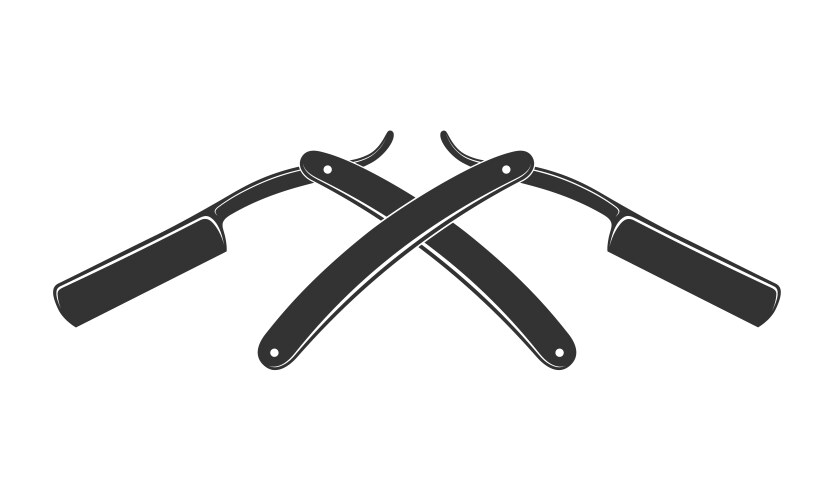 Straight Razor Print Print of straight razors in letters la Royalty Free Vector