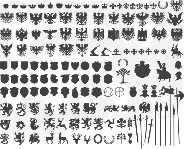 Heraldic Silhouettes Vector Image
