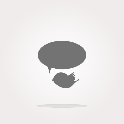Isolated internet web icon with bird vector image