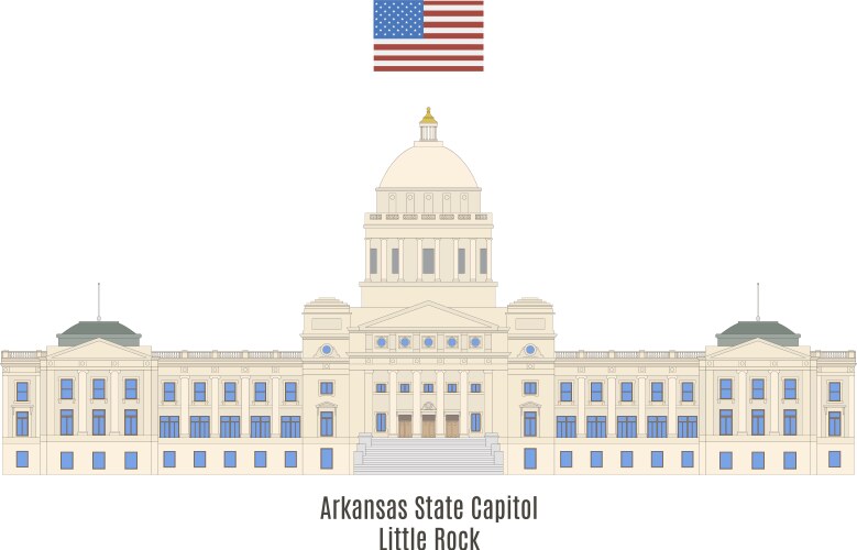 Arkansas State Capitol, Little Rock Vector Image