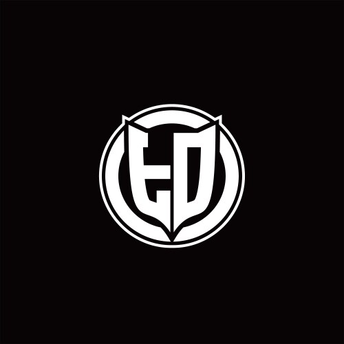 Td logo monogram with shield and circluar shape vector image