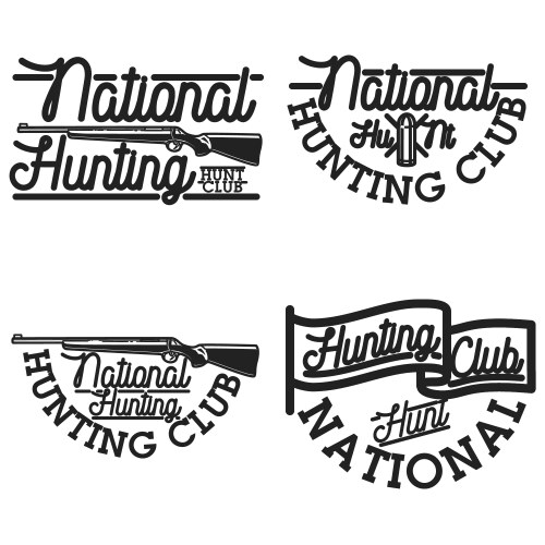 Vintage Hunting Club Symbols Vector Image
