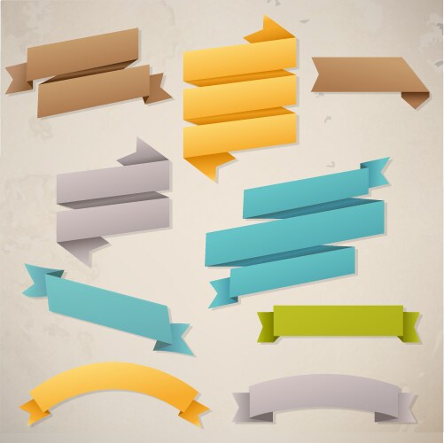 Blue web ribbons set transparent background Vector Image