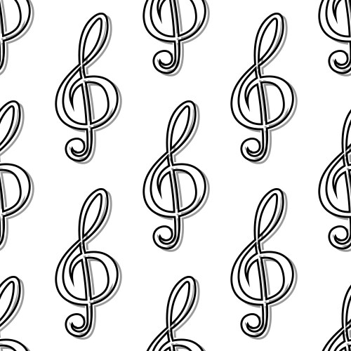 Seamless music notes and marks background pattern Vector Image