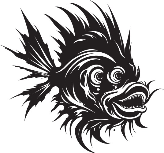 Phantom predator angular anglerfish symbolism Vector Image