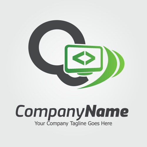 Programming code and computer monitor logo vektorbild