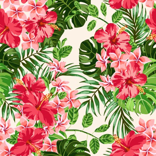 Tropical Floral Seamless Pattern Vector Image